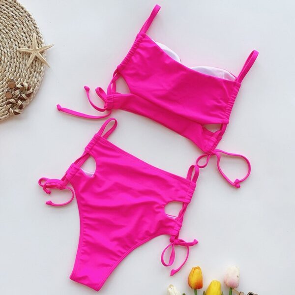 Neon Rose High Waist Bikini - Image 5