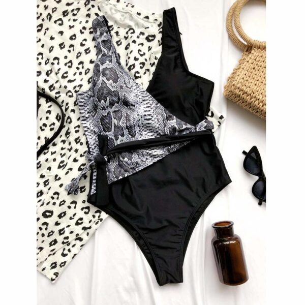 Patchwork One Piece Swimsuit - Image 2
