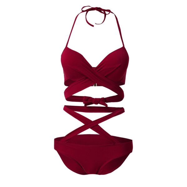 Bandage High Waist Bikini Set - Image 5